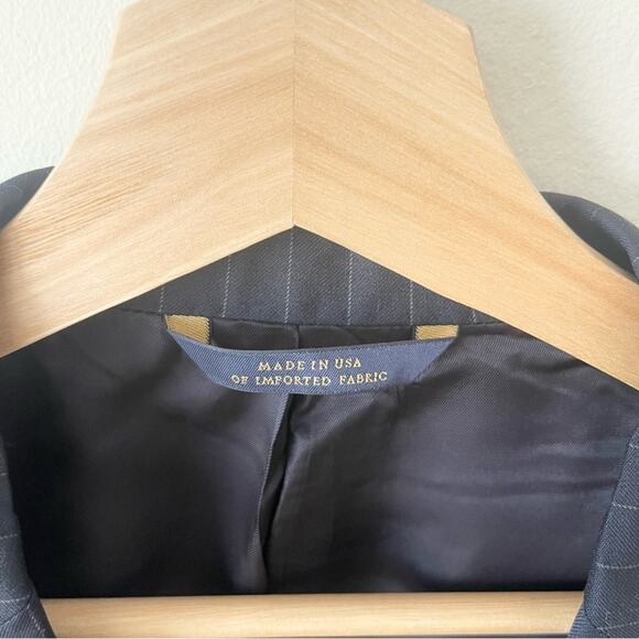 Brooks Brothers Navy Pinstripe Men's Wool Blazer Italian Fabric Size 41R - Picture 4 of 10